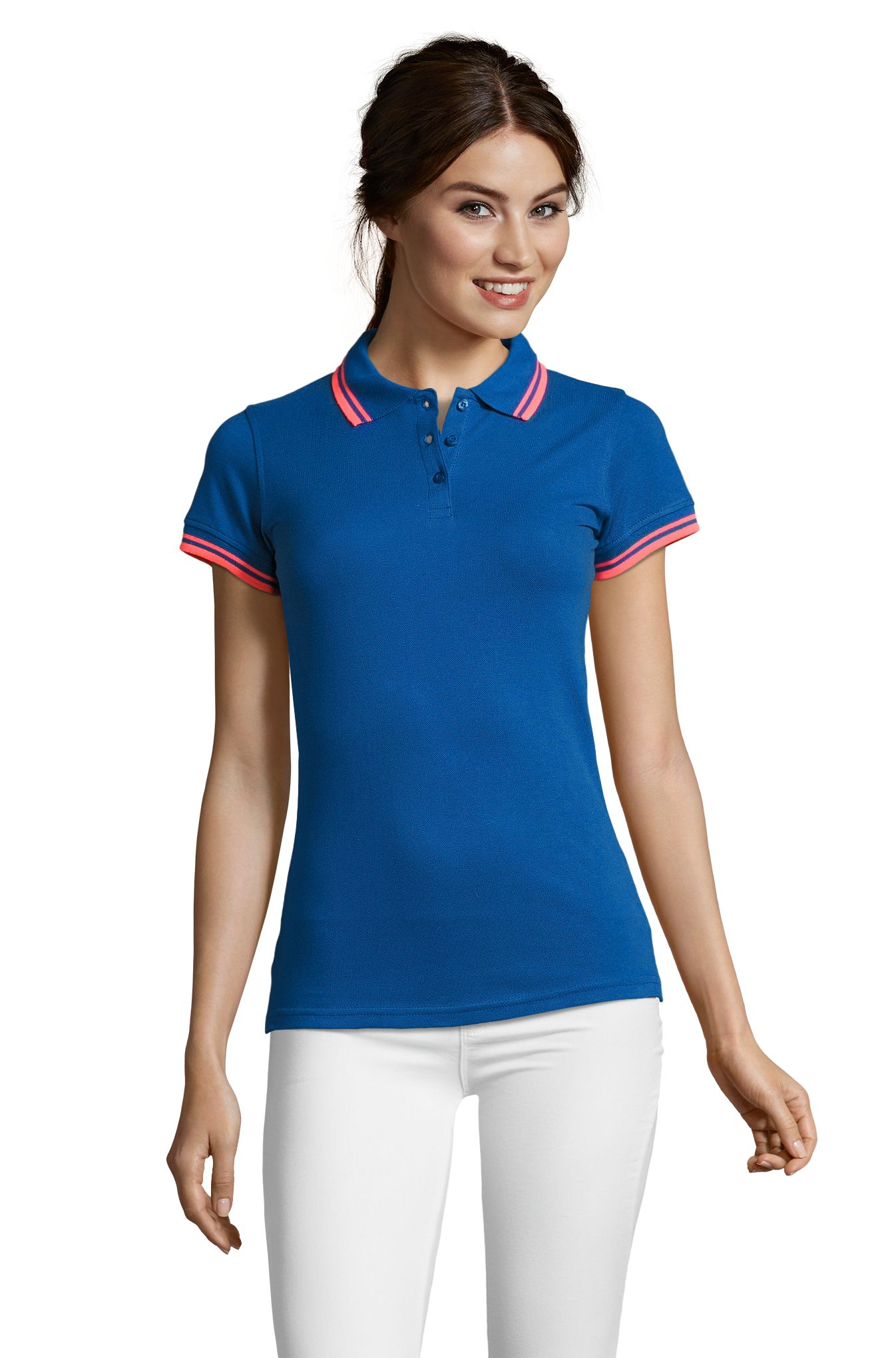 MULHERES DE PASADENA - 529 - AZUL REAL / CORAL FLUORESCENTE
