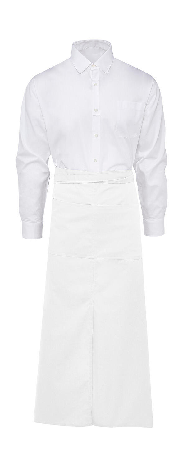BERLIM - Avental longo de bistrô com fenda e bolso - 000 - Branco