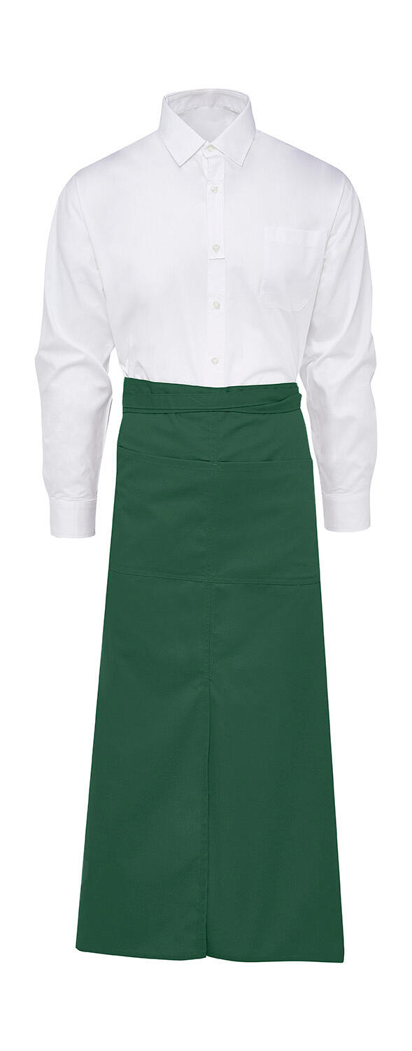 BERLIM - Avental longo de bistrô com fenda e bolso - 540 - Verde Garrafa
