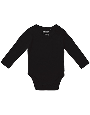 Body de manga comprida para bebês - 03 - Preto