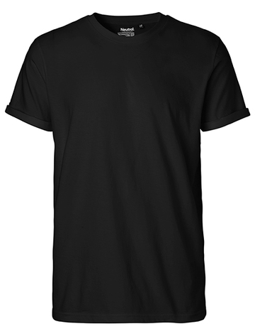 Camiseta masculina com manga dobrável - 03 - Preto