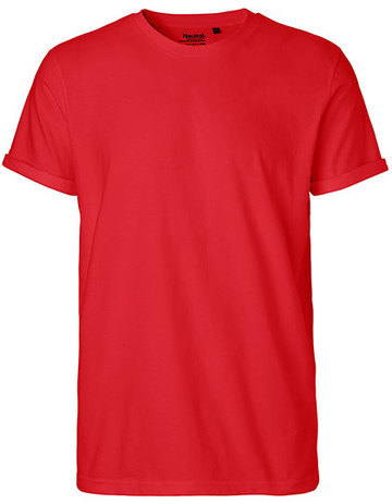 Camiseta masculina com manga dobrável - 05 - Vermelho