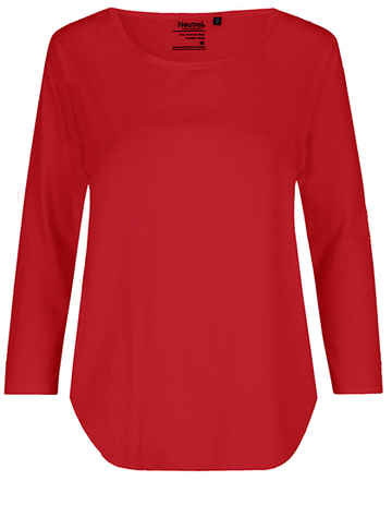 Camiseta feminina de manga três quartos - 05 - Vermelho