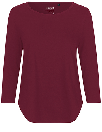 Camiseta feminina de manga três quartos - 26 - Bordéus