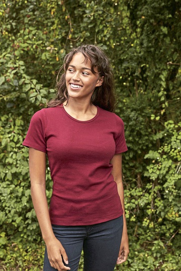 Camiseta feminina de malha interlock