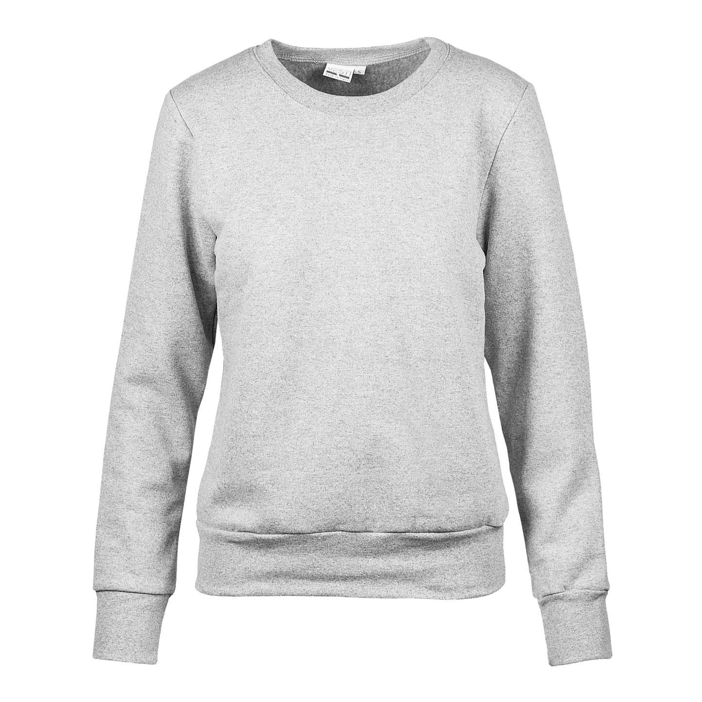 Moletom feminino com gola redonda - 75 - Cinzas