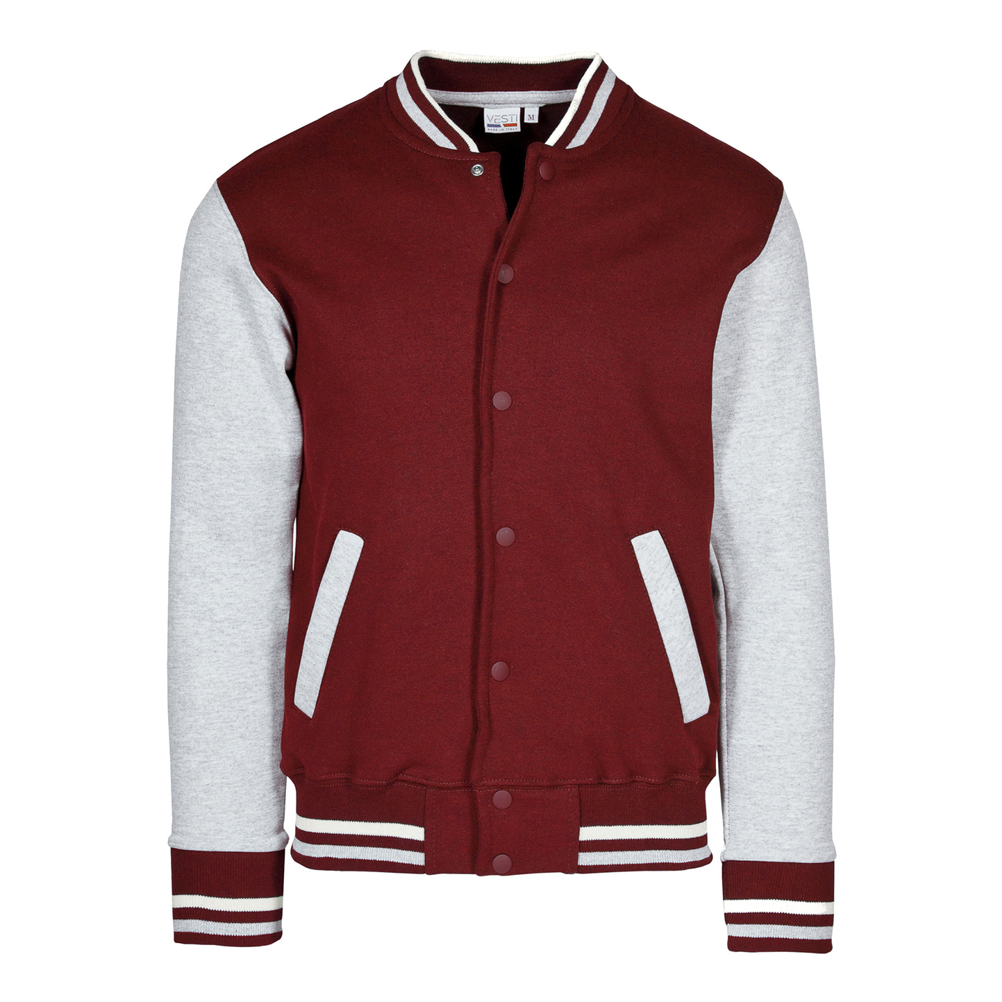 Jaqueta infantil de moletom bicolor - 4875 - Bordô/Cinzas