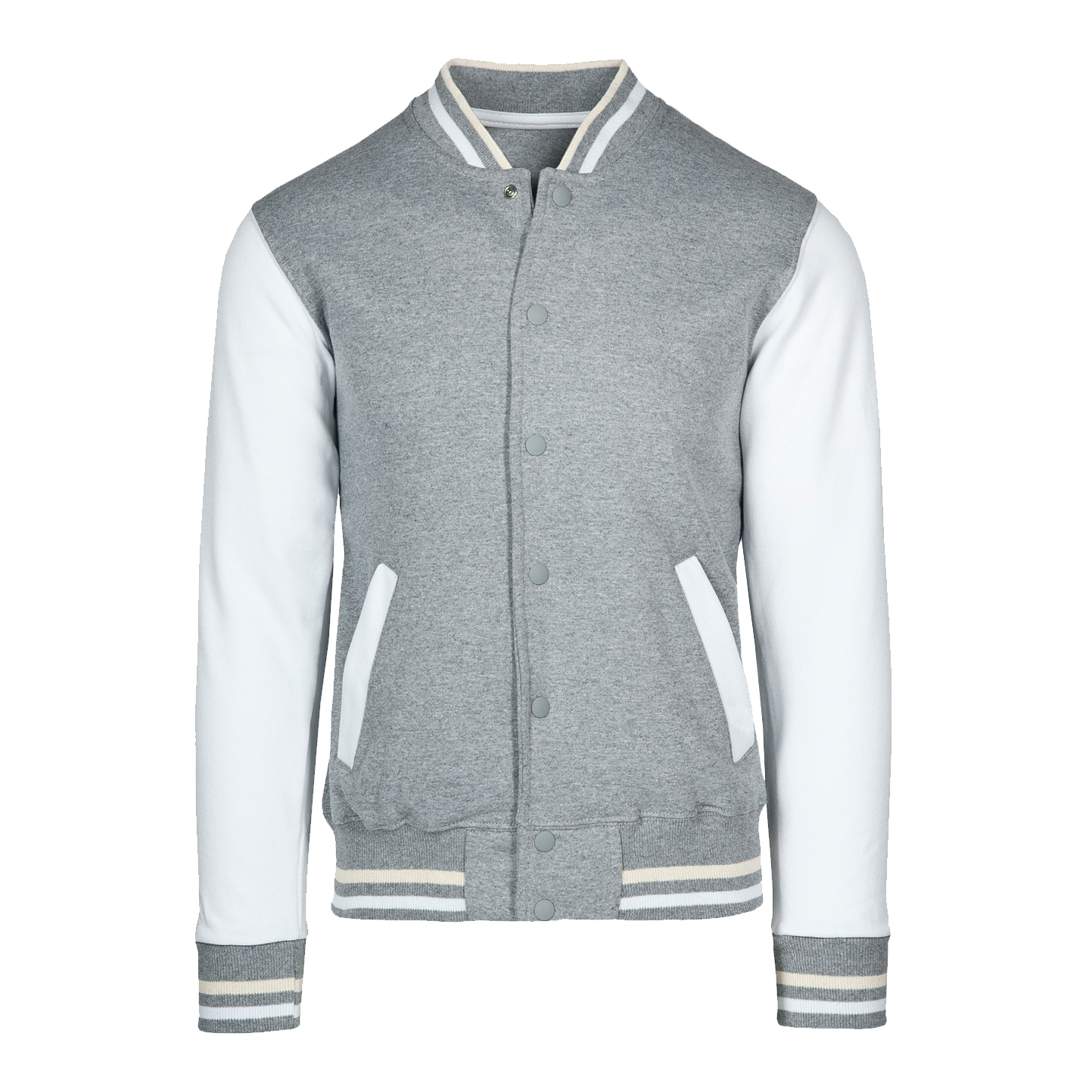 Jaqueta infantil de moletom bicolor - 7599 - Cinza/Branco