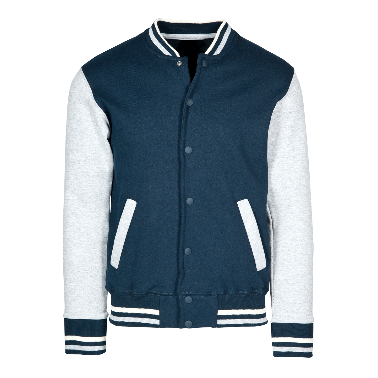 Jaqueta infantil de moletom bicolor - 1836 - Azul/Cinza