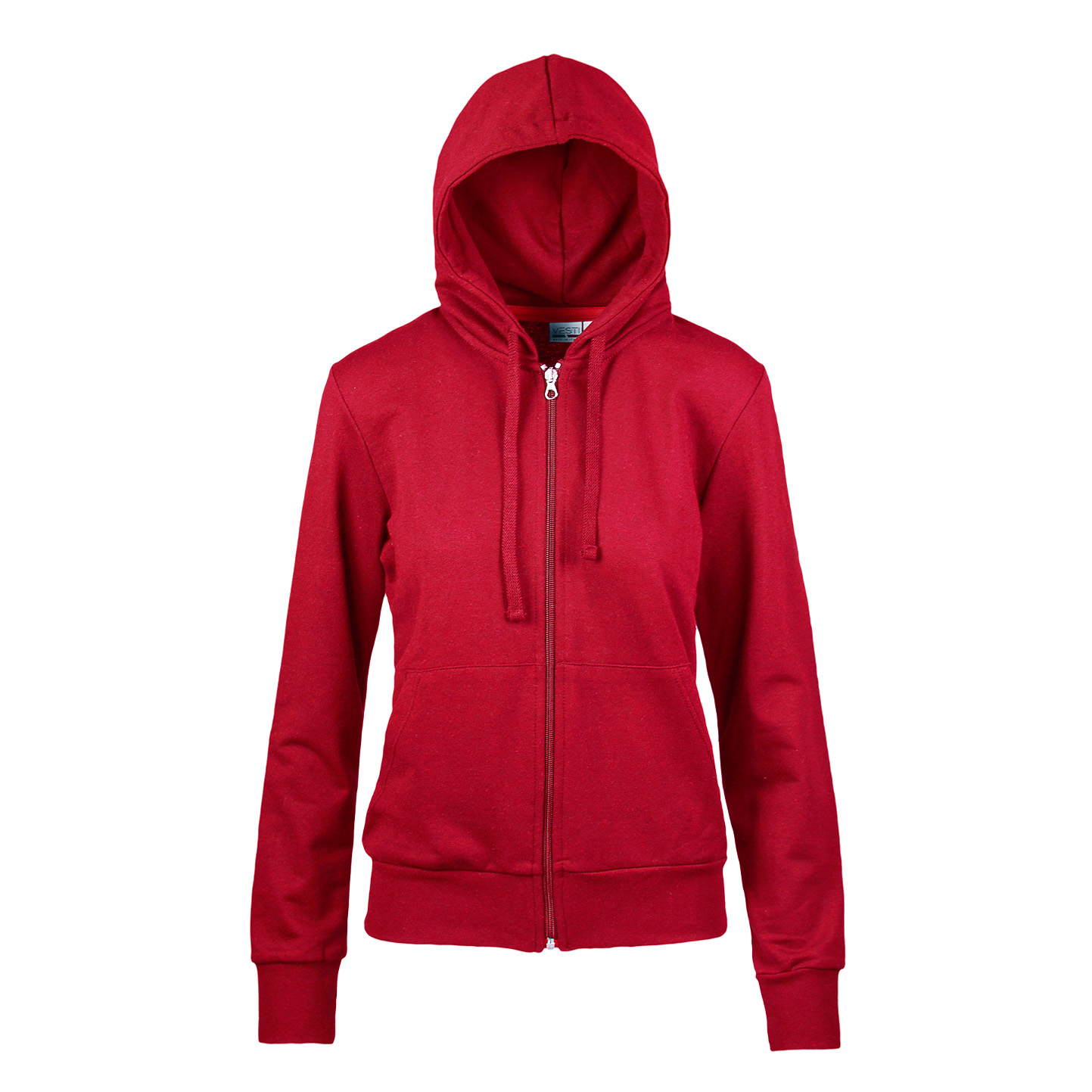 Moletom feminino com zíper e tecido French Terry - 28 - Vermelho Esportivo