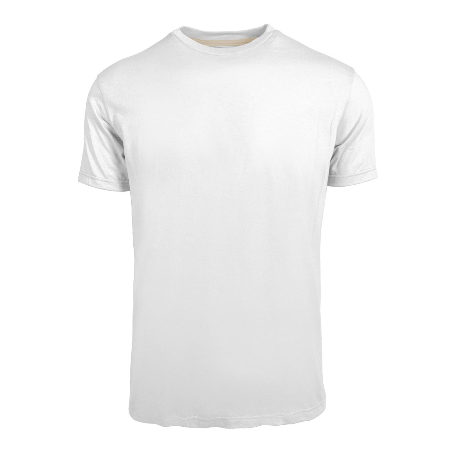Camisa de manga curta com gola redonda e modelagem ajustada - 99 - Branco