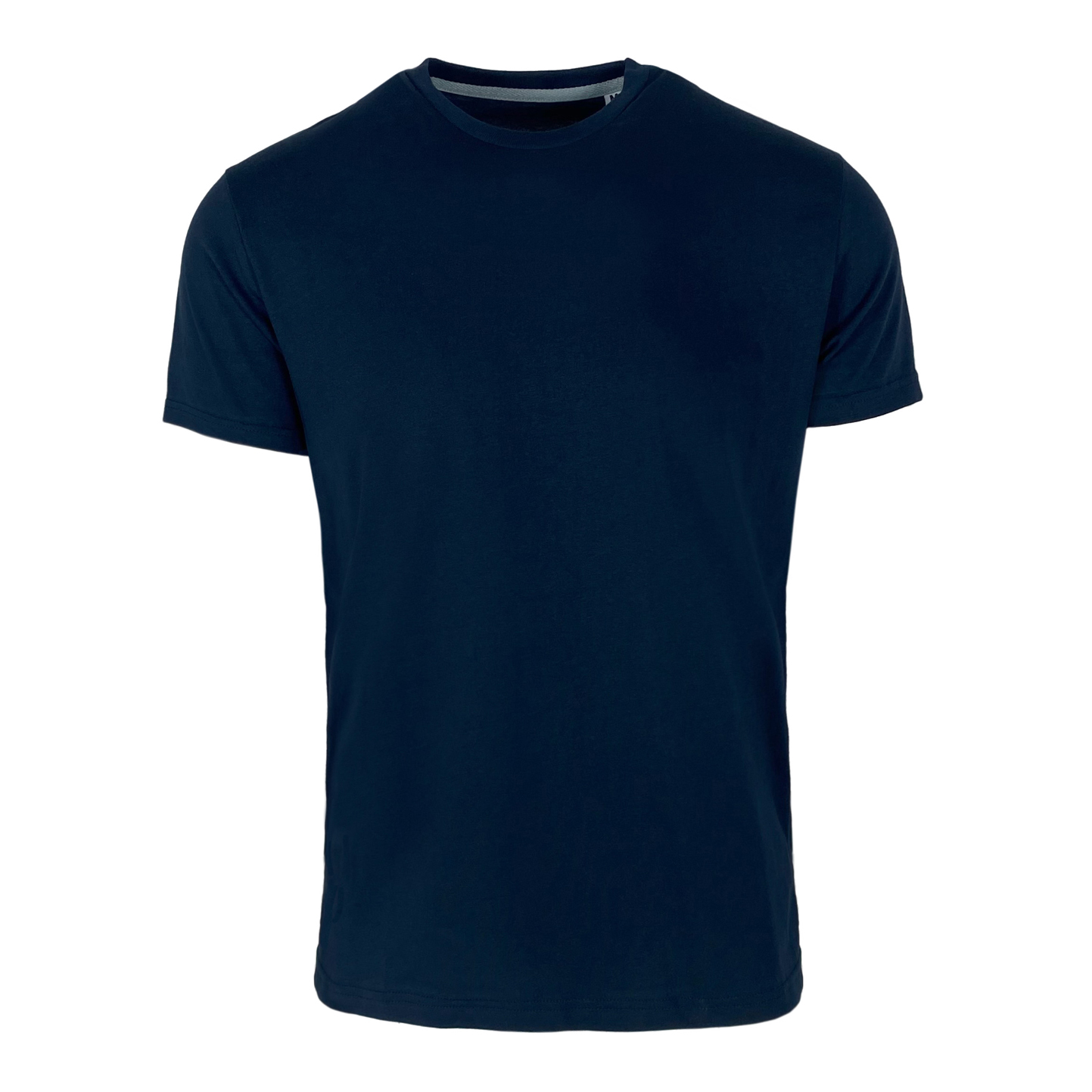 Suéter feminino de manga curta com gola redonda e modelagem ajustada. - NY - Azul Marinho