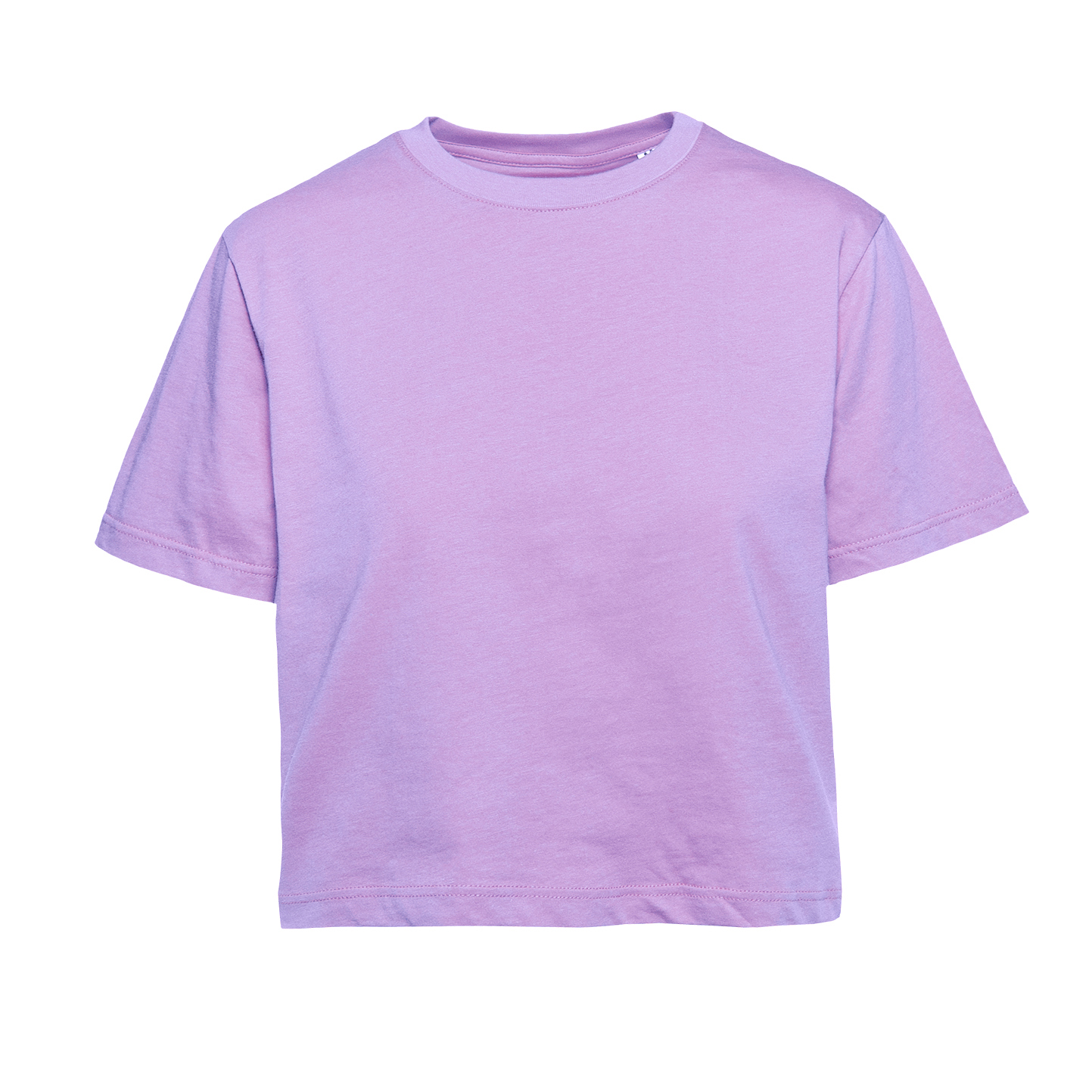 Camiseta feminina de manga curta com gola redonda - LI - Lilás