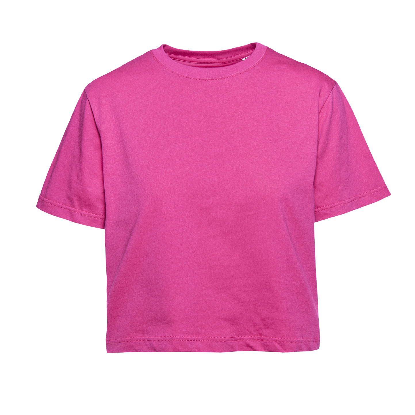 Camiseta feminina de manga curta com gola redonda - FU - Fúcsia