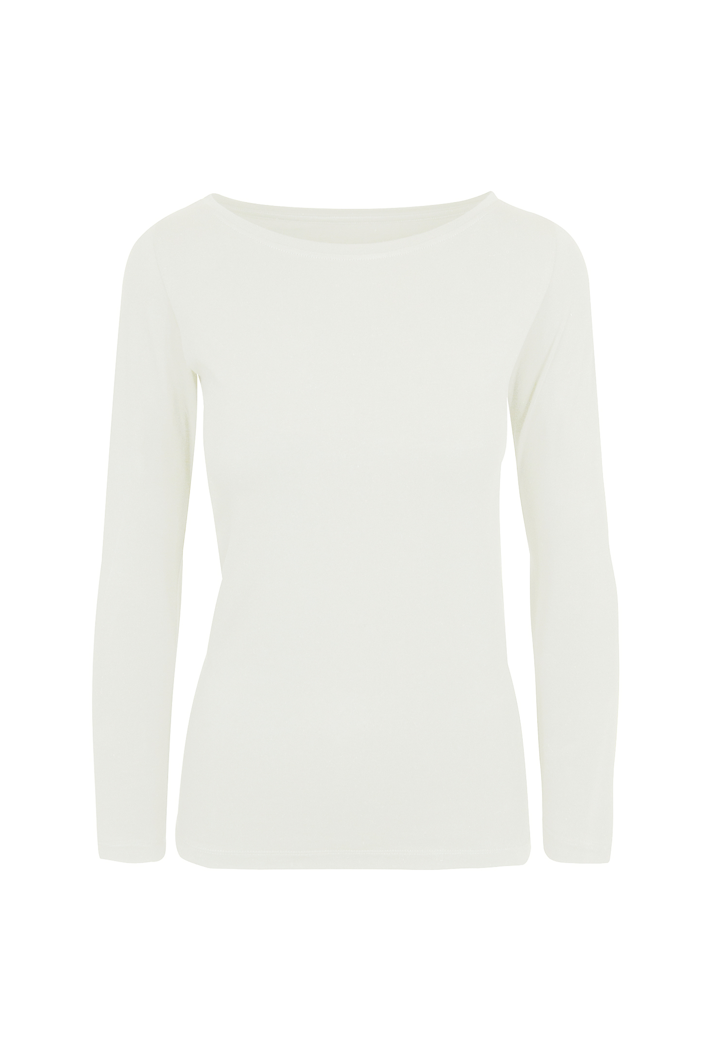 Camisa feminina de manga comprida com elastano - 98 - Branco Creme