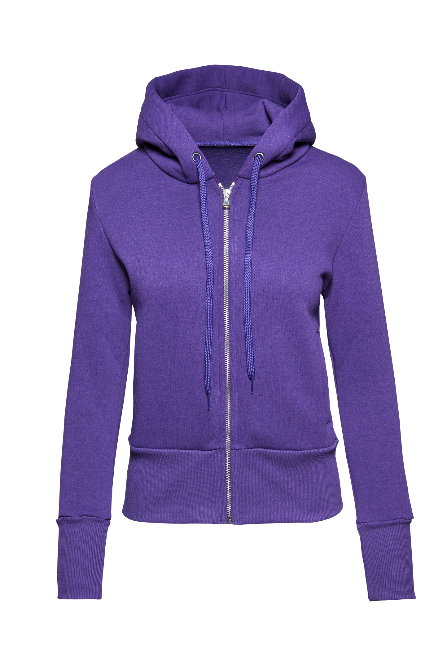 Moletom feminino macio com zíper - VI - Viola