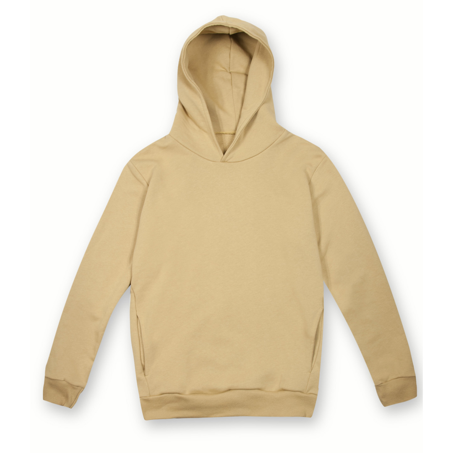 Moletom com capuz em tecido French Terry macio, estilo urbano unissex. - CL - Camel