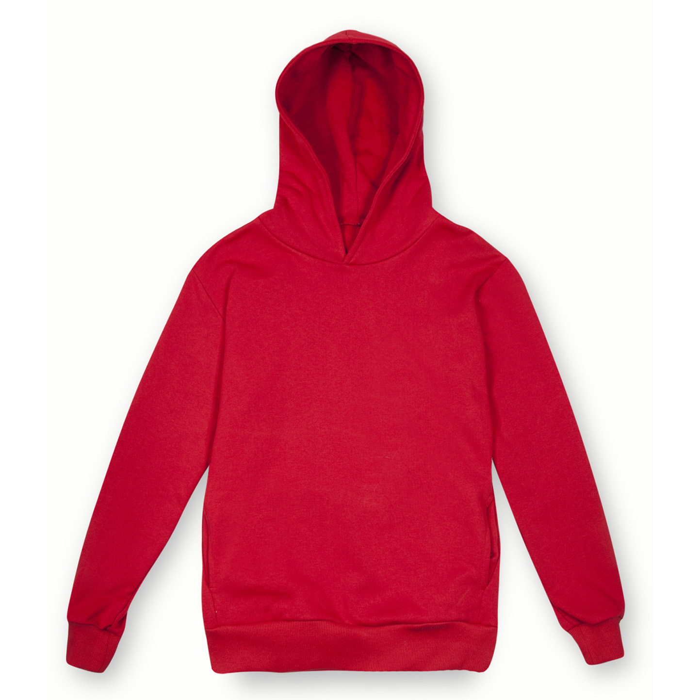 Moletom com capuz em tecido French Terry macio, estilo urbano unissex. - RO - Vermelho