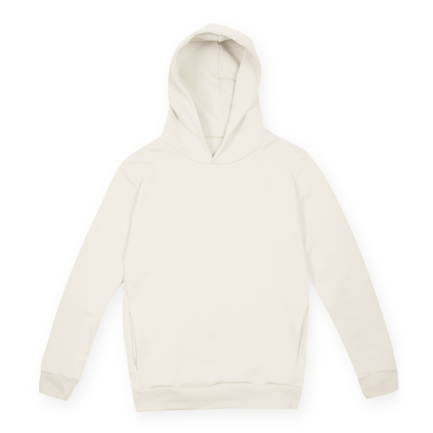 Moletom com capuz em tecido French Terry macio, estilo urbano unissex. - 98 - Branco Creme