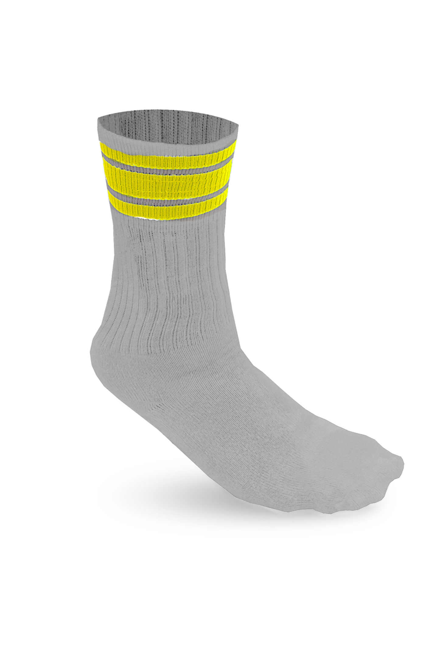 Meias esportivas - 0530 - Cinza/Amarelo Fluorescente