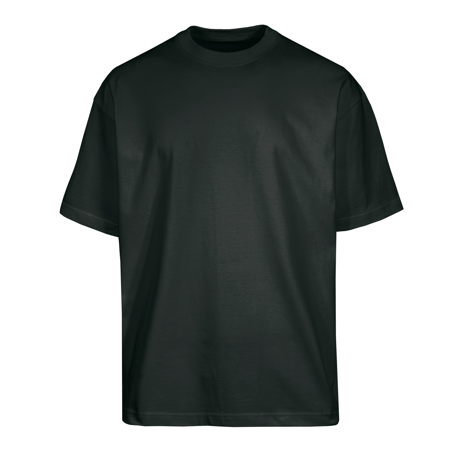 Camisa de manga curta com gola redonda oversized - 12 - Preto