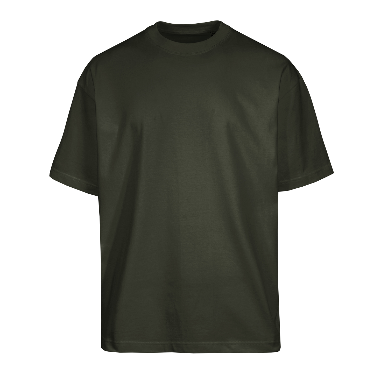 Camisa de manga curta com gola redonda oversized - VM - Militar Sombrio