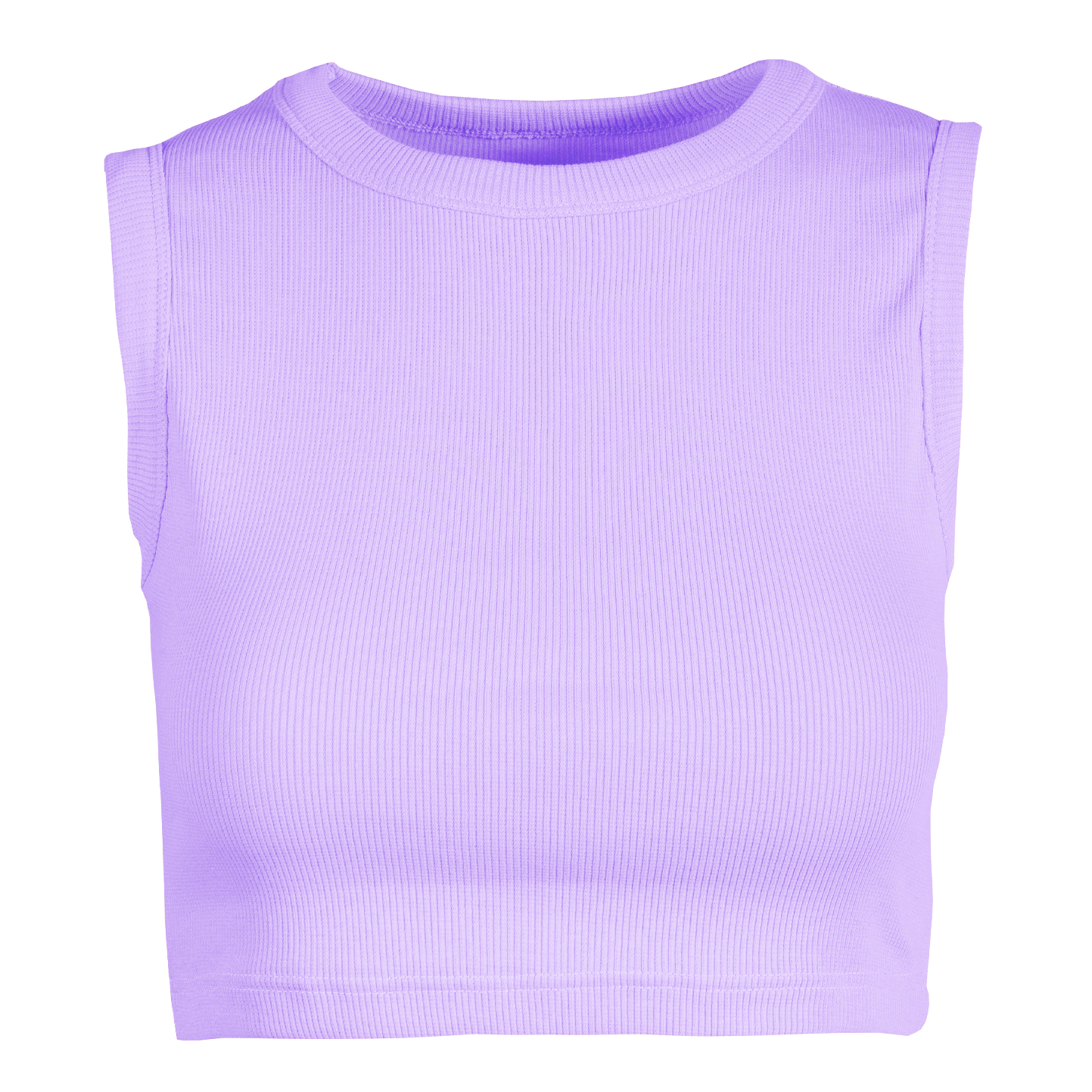 Top cropped de senhora em canelado elástico - LI - Lilás