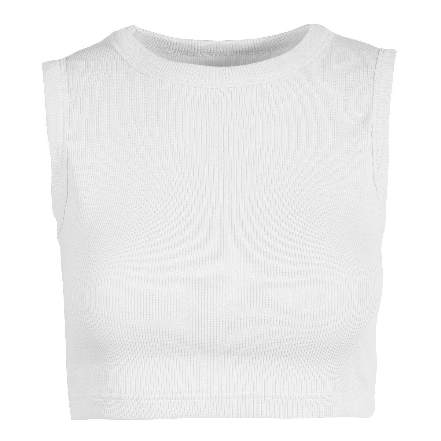 Top cropped de senhora em canelado elástico - 99 - Branco