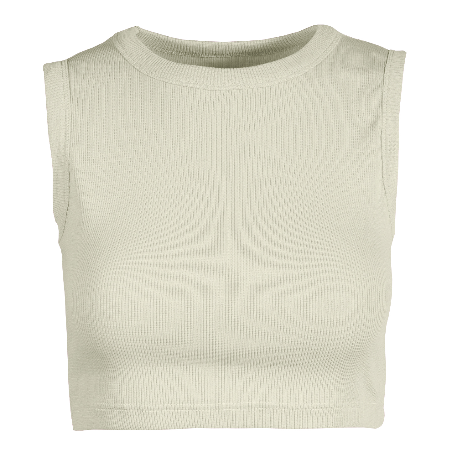 Top cropped de senhora em canelado elástico - 38 - Creme