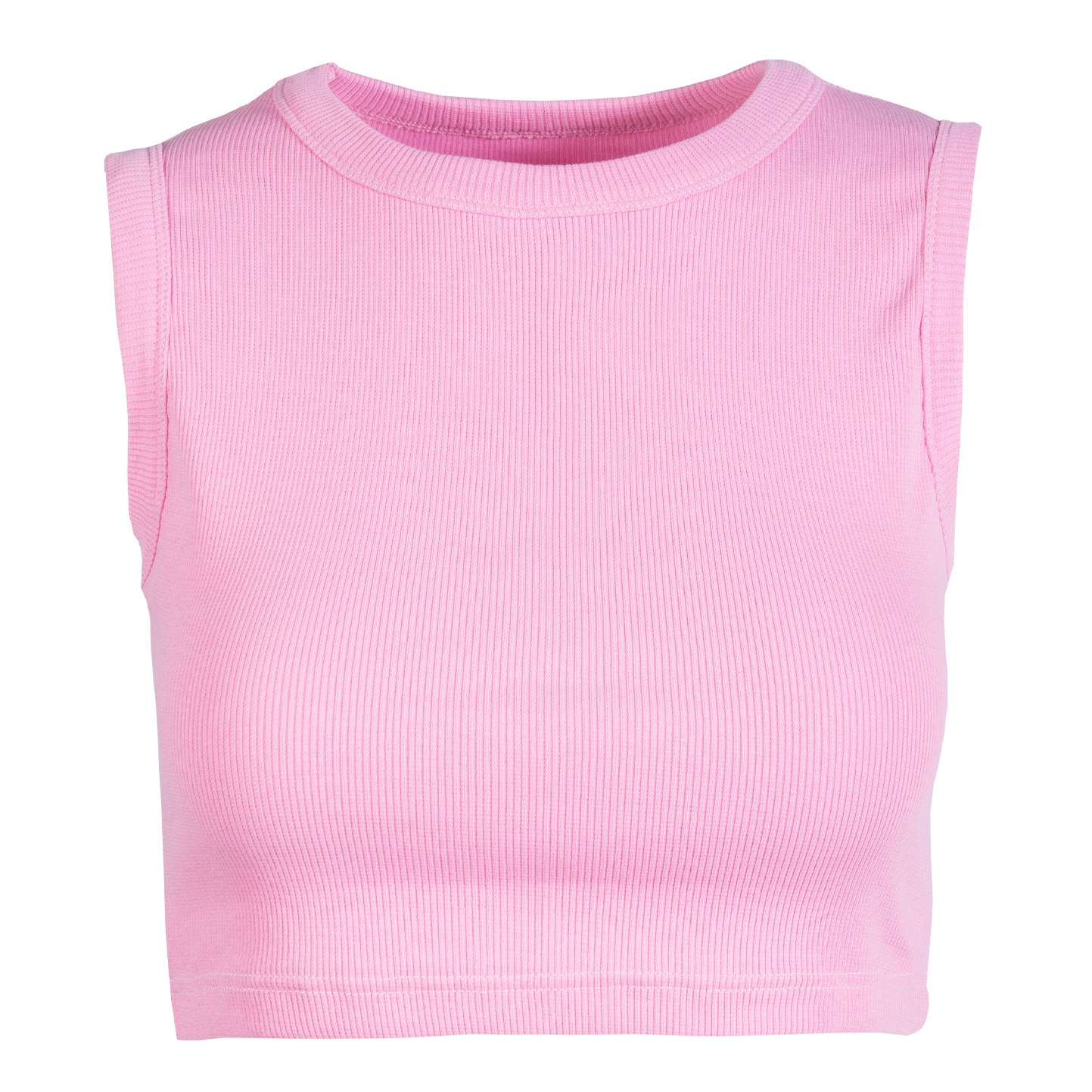 Top cropped de senhora em canelado elástico - RL - Rosa Bubble