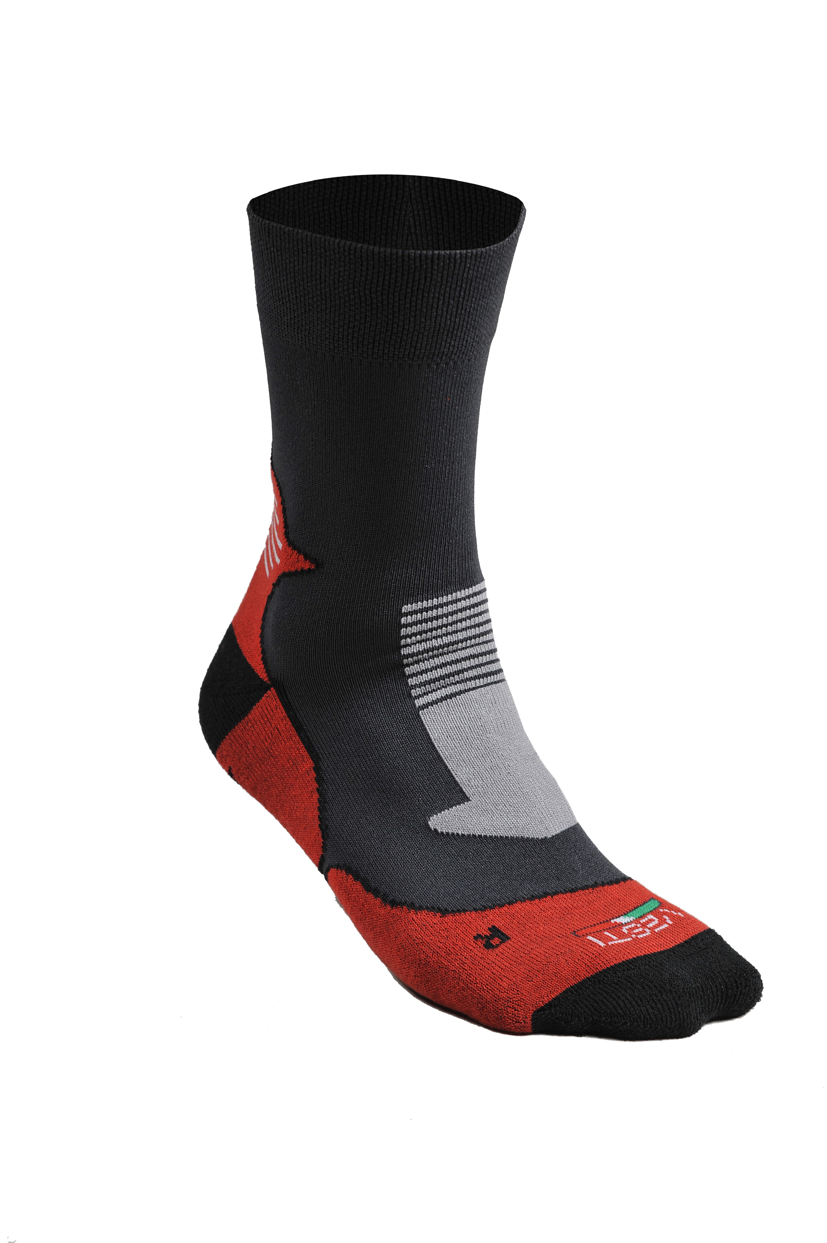 Meias Bamboo Trekking - E4 - Antracite/Vermelho