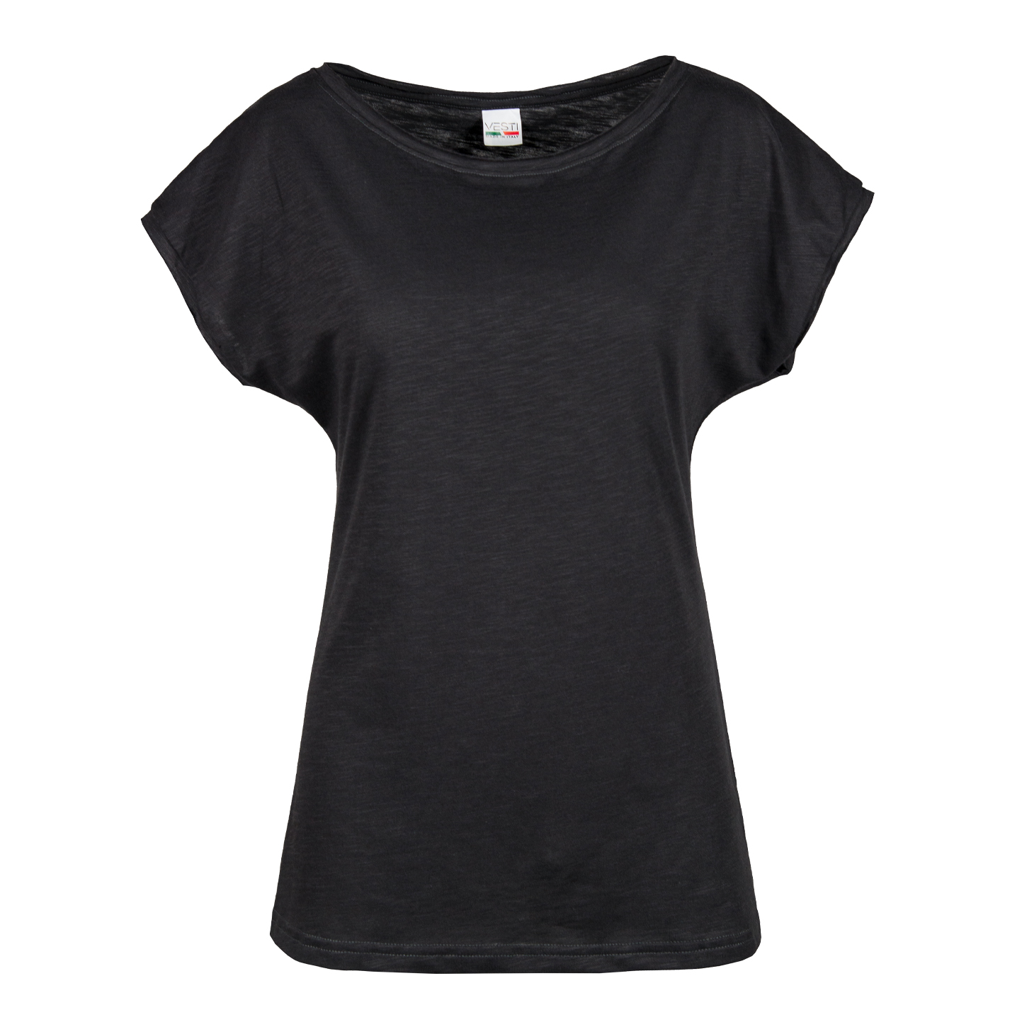 Camisa feminina de manga curta com corte a fio e efeito flameado - 12 - Preto