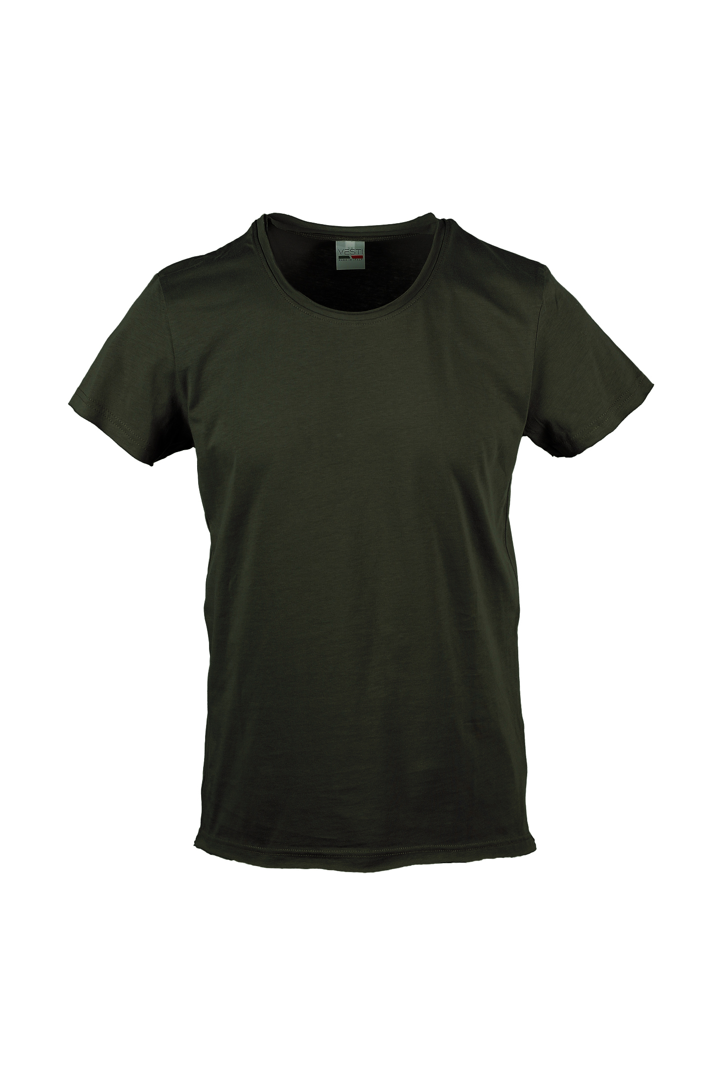 Suéter de gola redonda, manga curta e corte a fio. - BS - Verde Militar