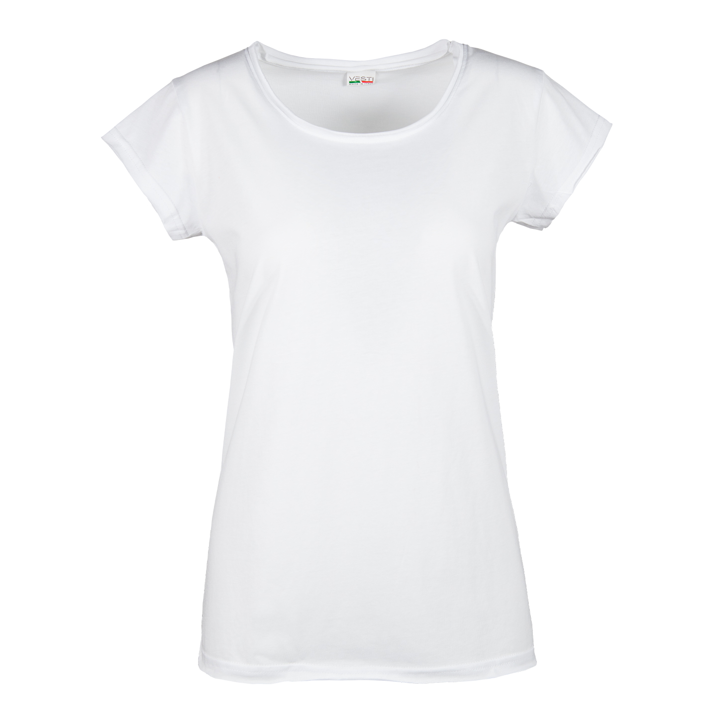 Suéter feminino de manga curta com gola redonda e corte a fio. - 99 - Branco
