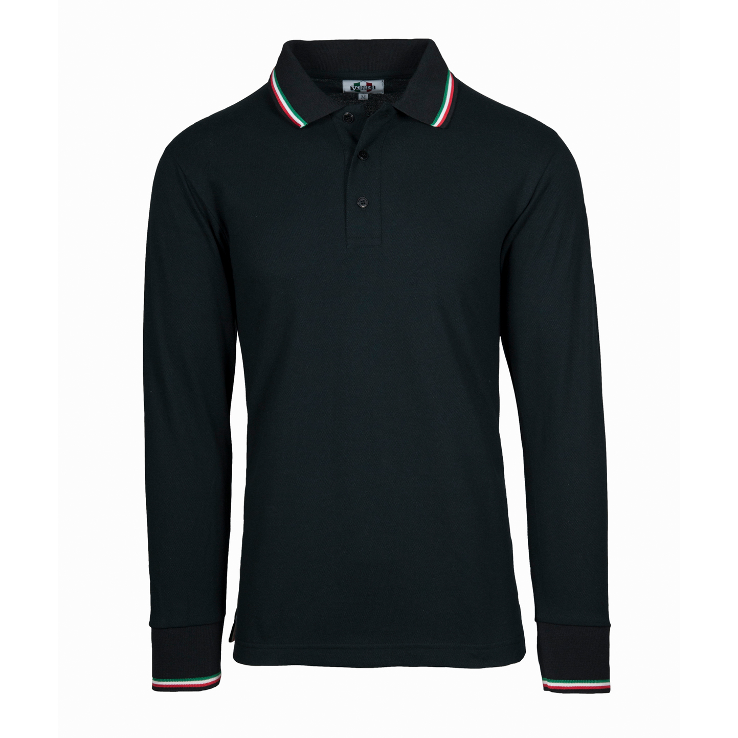 Polo de piqué de manga comprida - 12E - Preto ECO