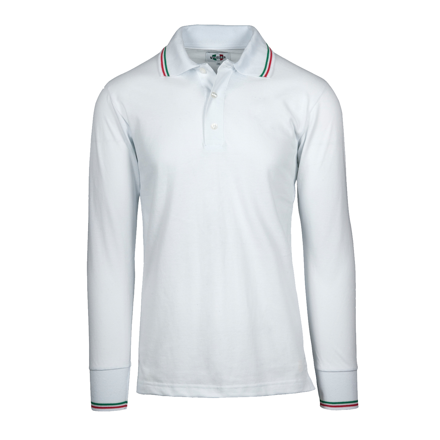Polo de piqué de manga comprida - 99 - Branco