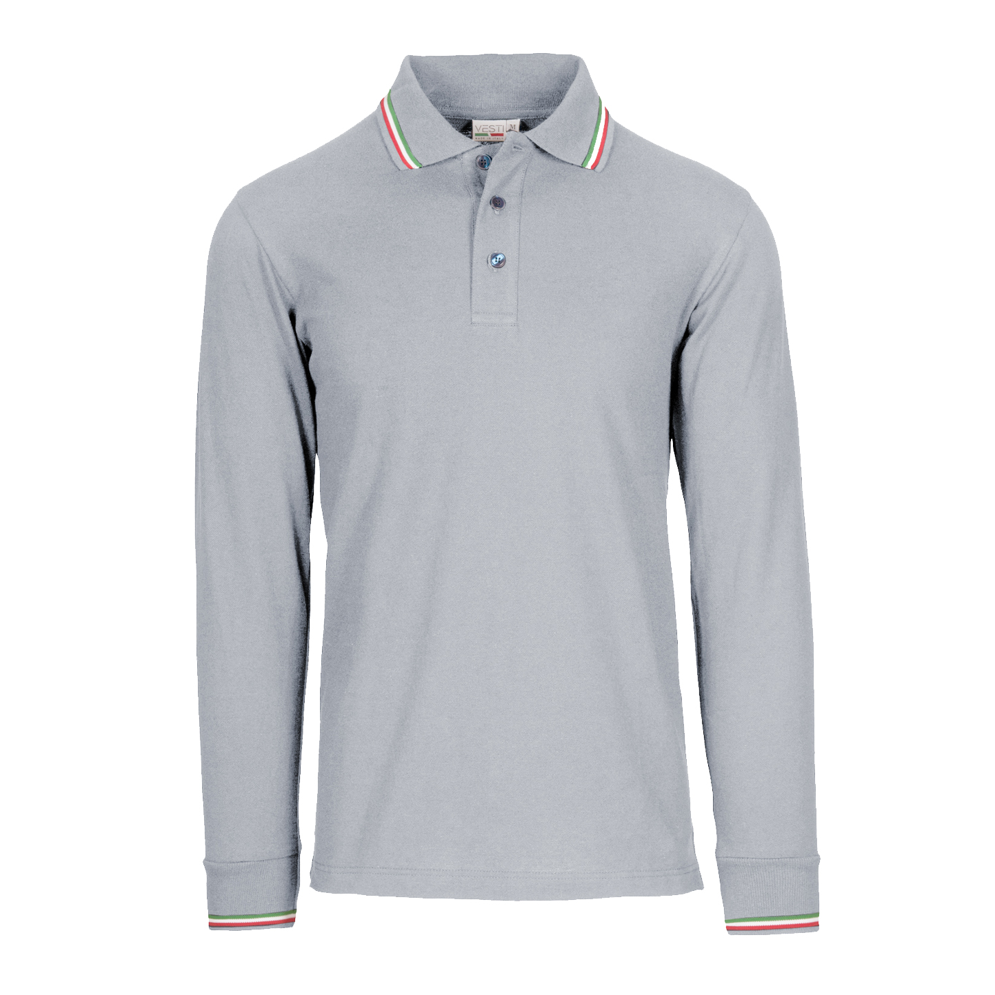 Polo de piqué de manga comprida - 75E - Cinzas ECO