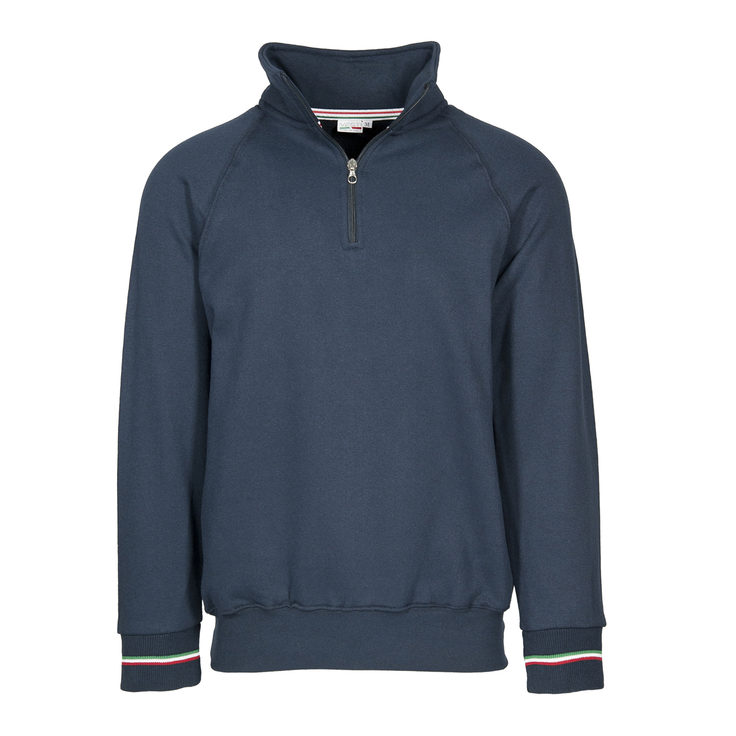 Moletom com zíper no pescoço, estilo italiano - 18E - Azul ECO