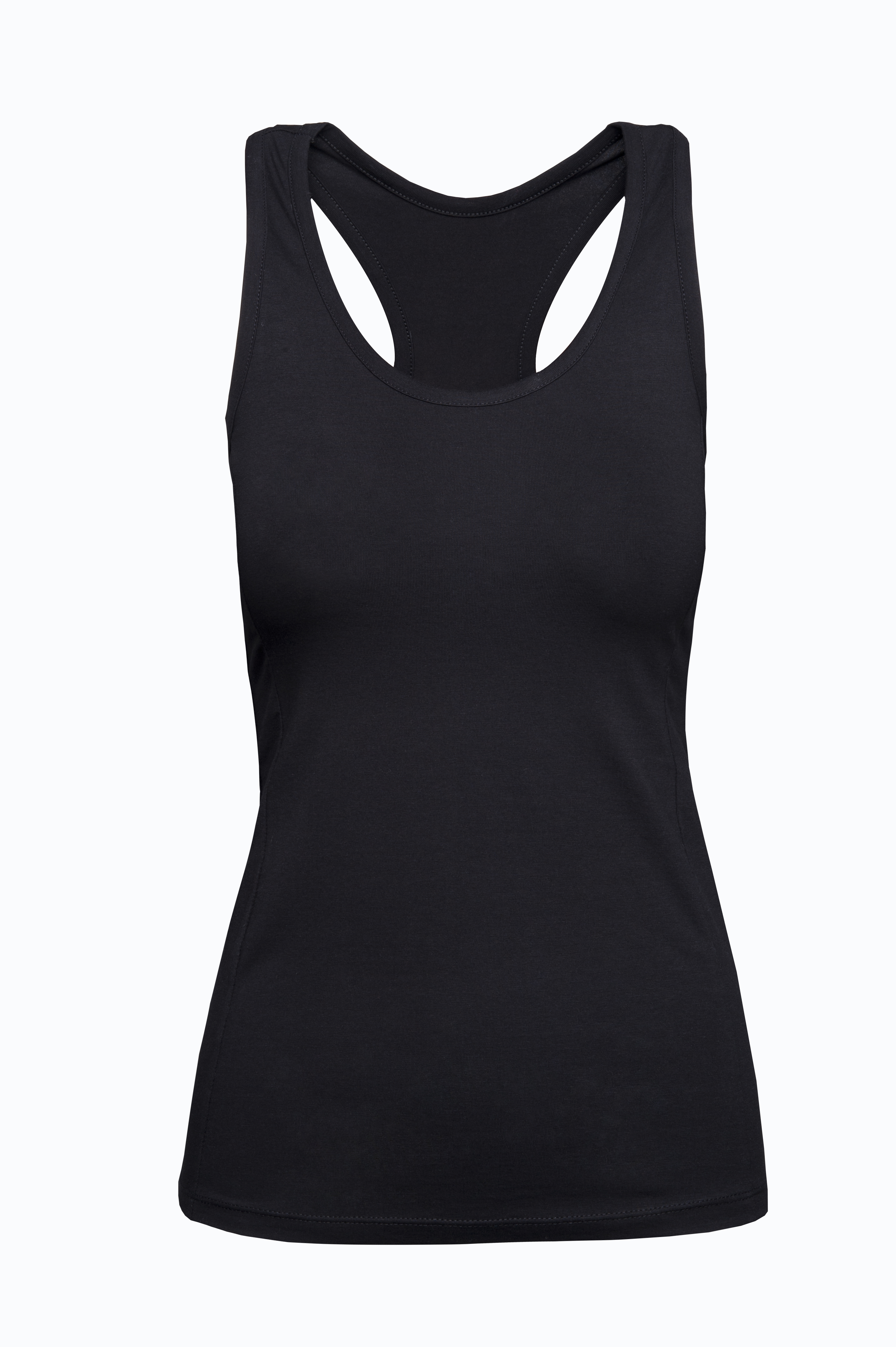 Regata feminina com modelagem racerback - 12 - Preto