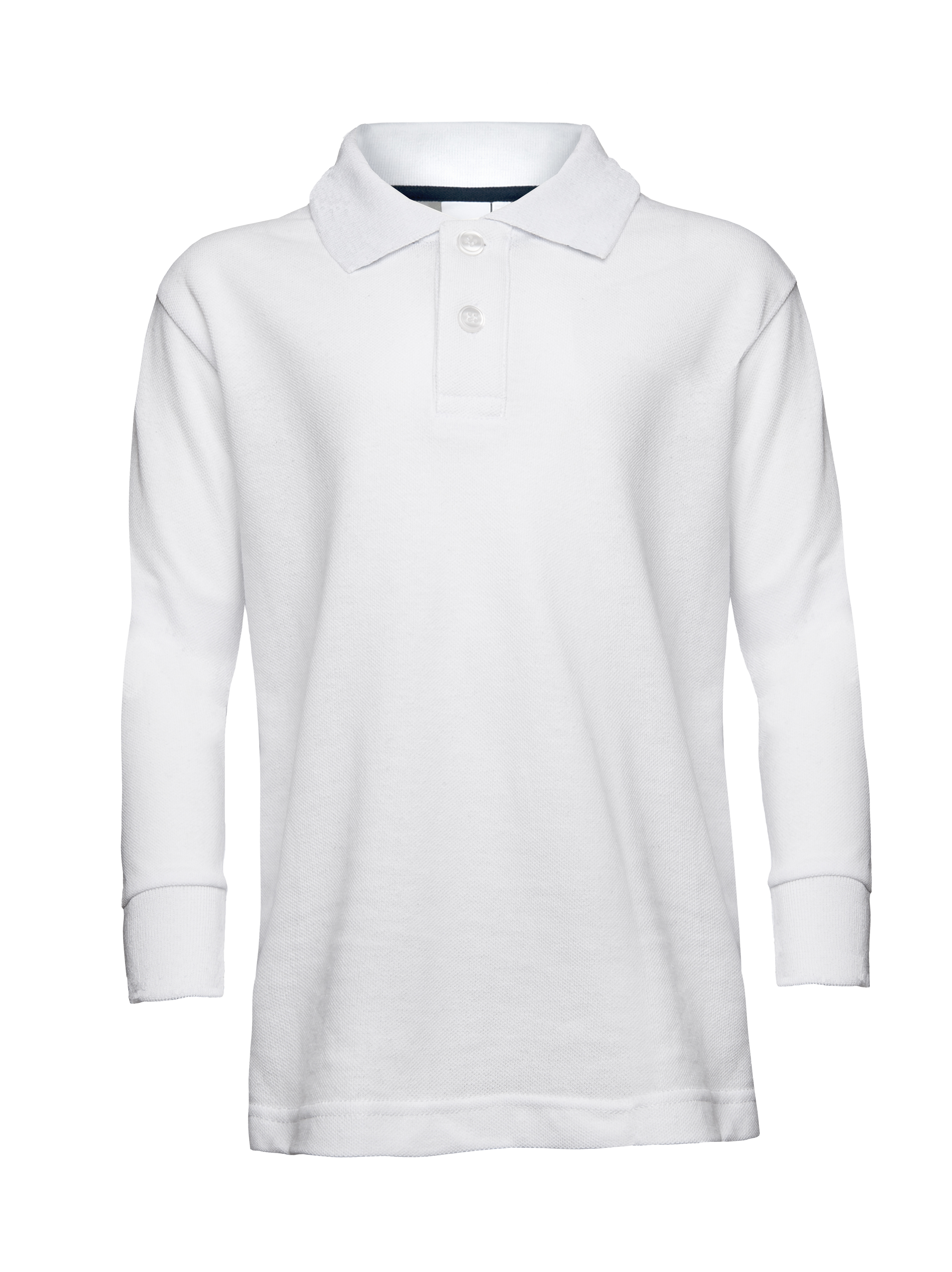 Camisa polo de manga comprida com detalhes em piqué para meninos - 99 - Branco