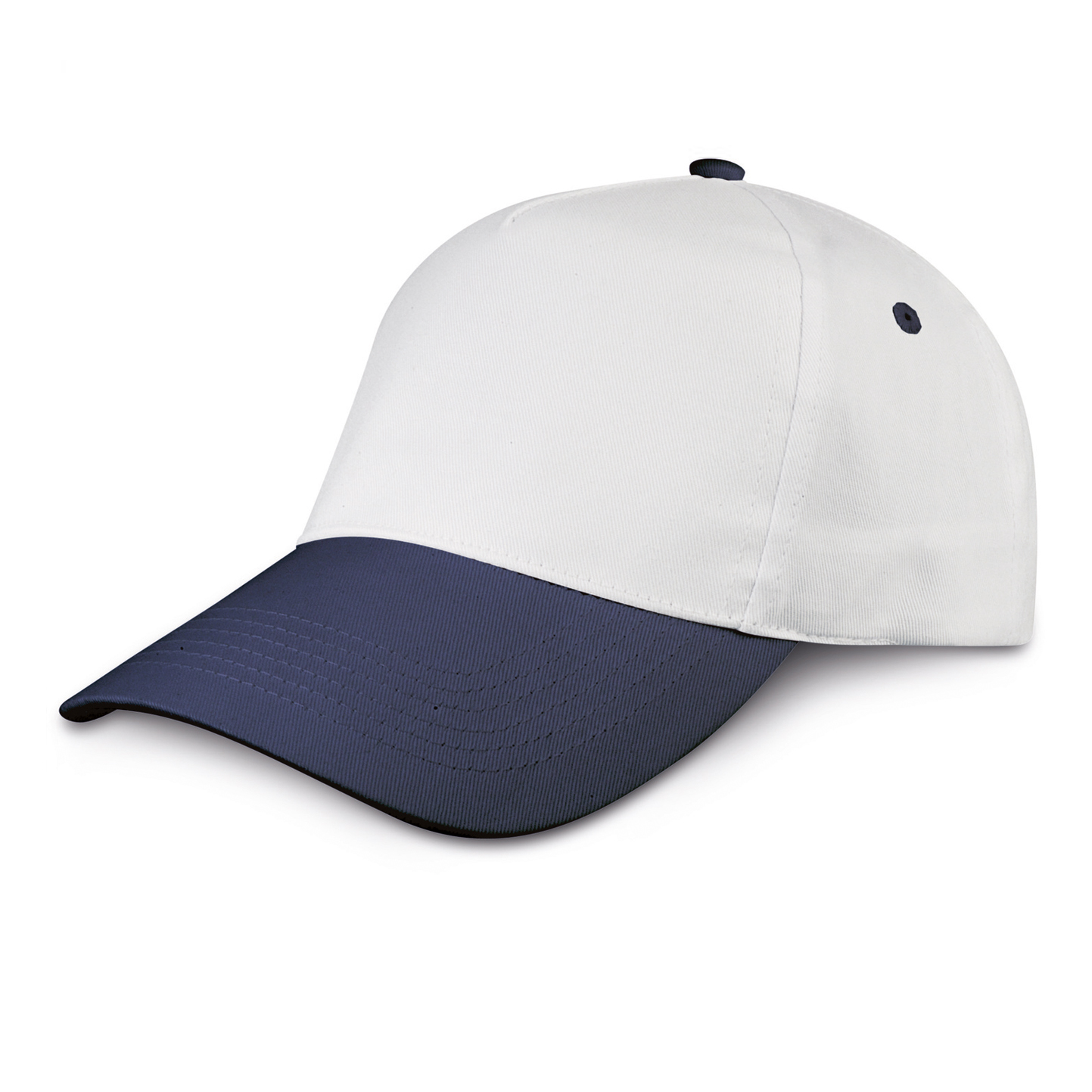 Boné de beisebol 5 painéis - WHNY - Branco/Azul Marinho