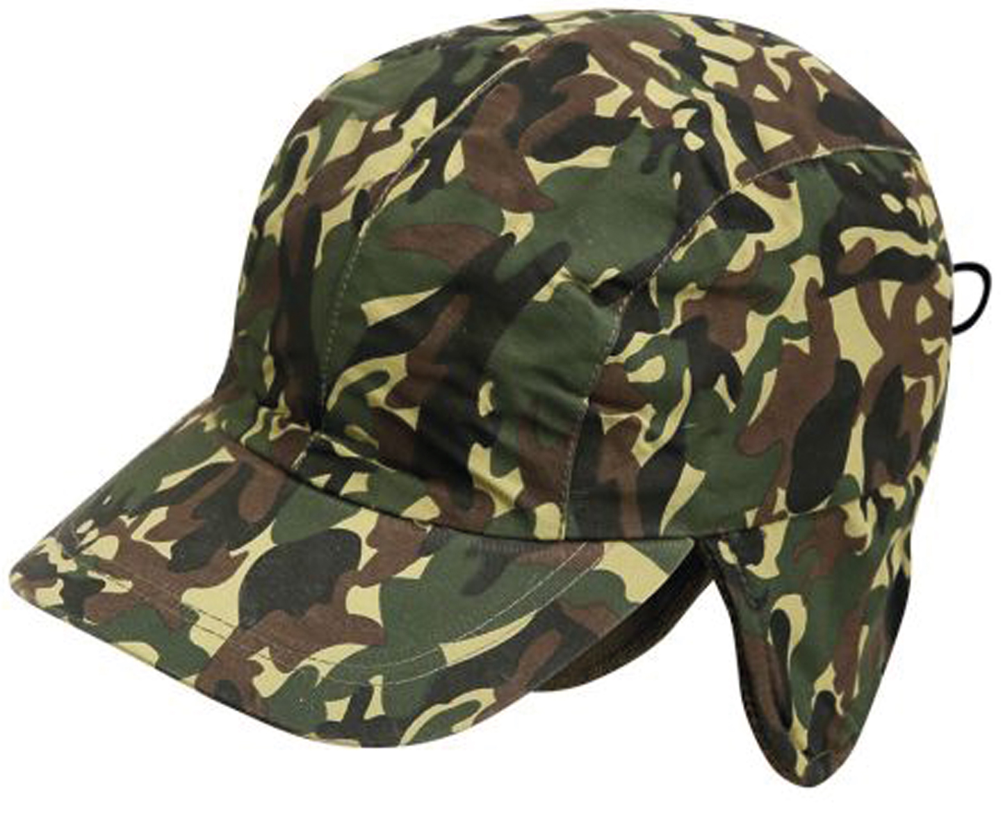 Boné canadense de 4 painéis em nylon/pelo preto - MM - Camuflagem