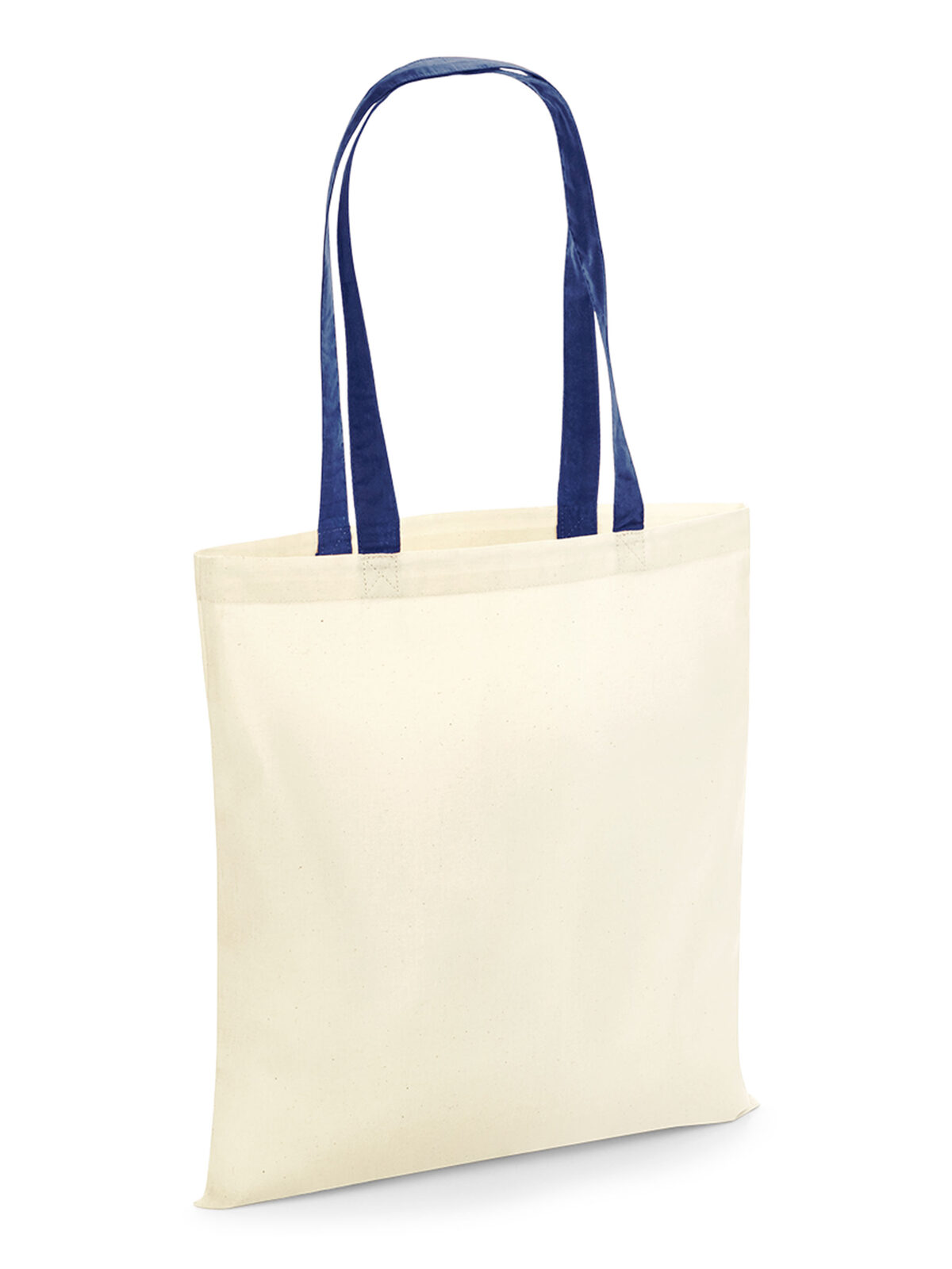 Bolsa reutilizável - Alças contrastantes - Natural/Marinho Francês