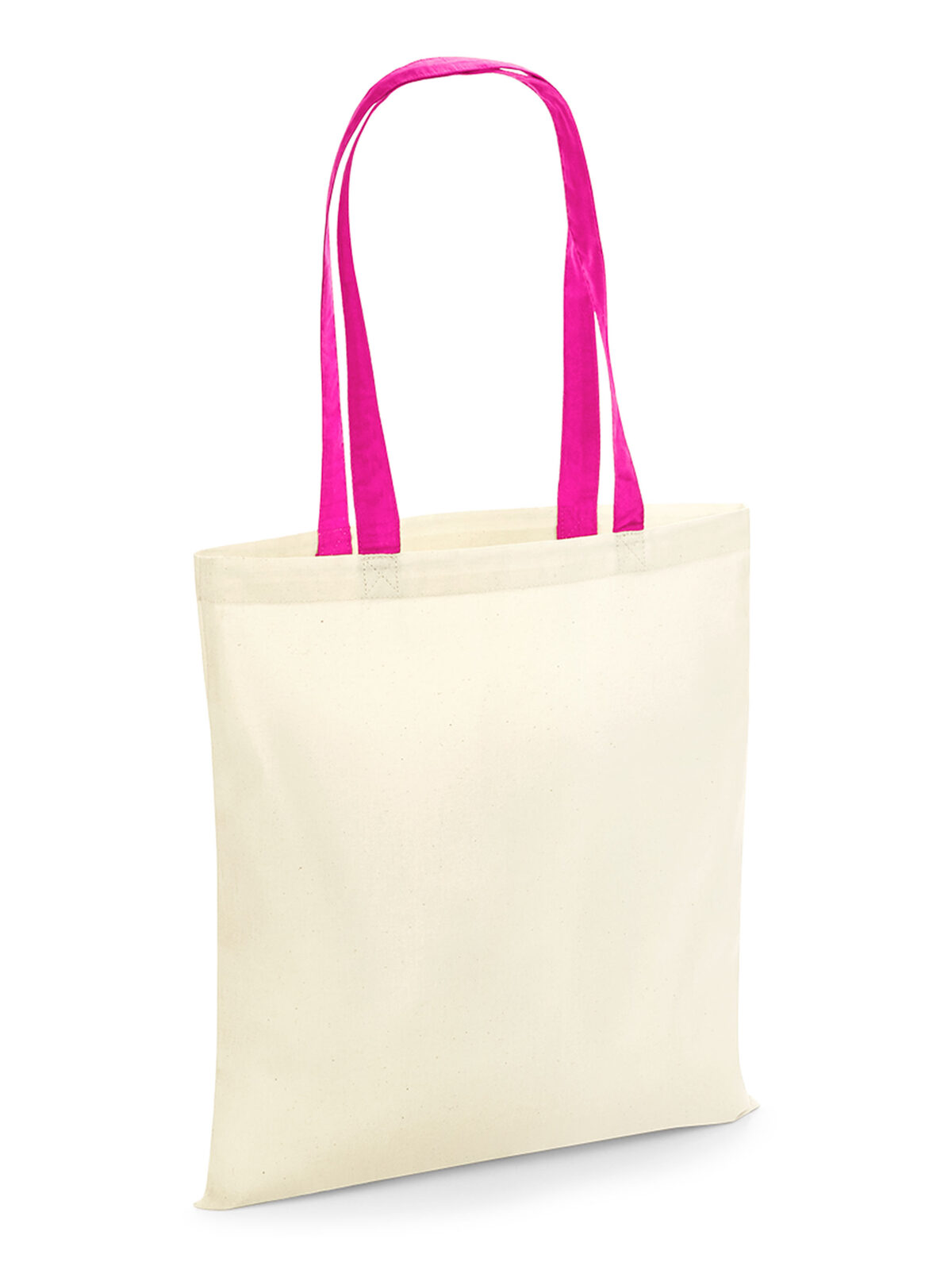 Bolsa reutilizável - Alças contrastantes - Natural/Fúcsia