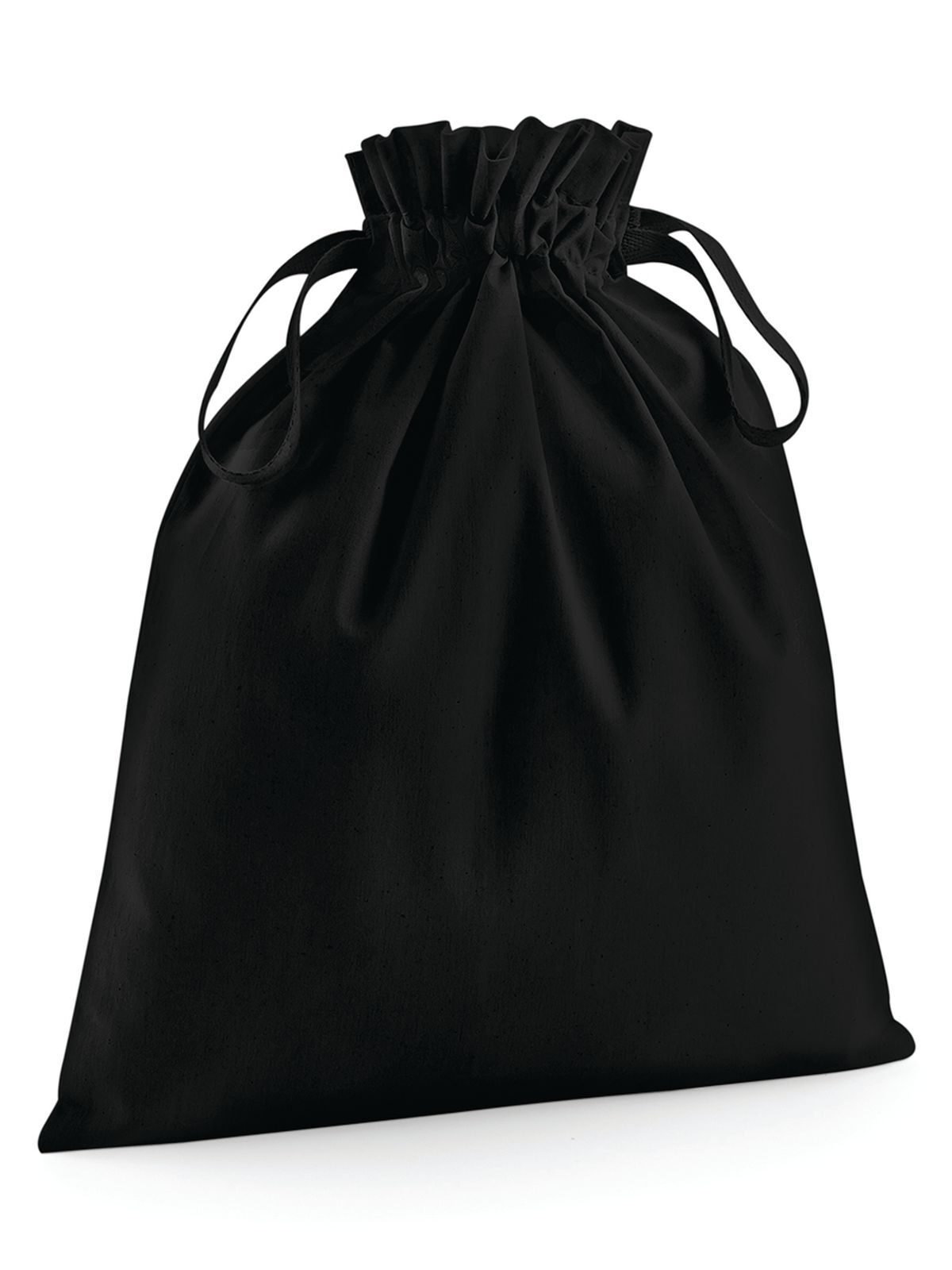 Saco de algodão orgânico com cordão - BLK - Preto