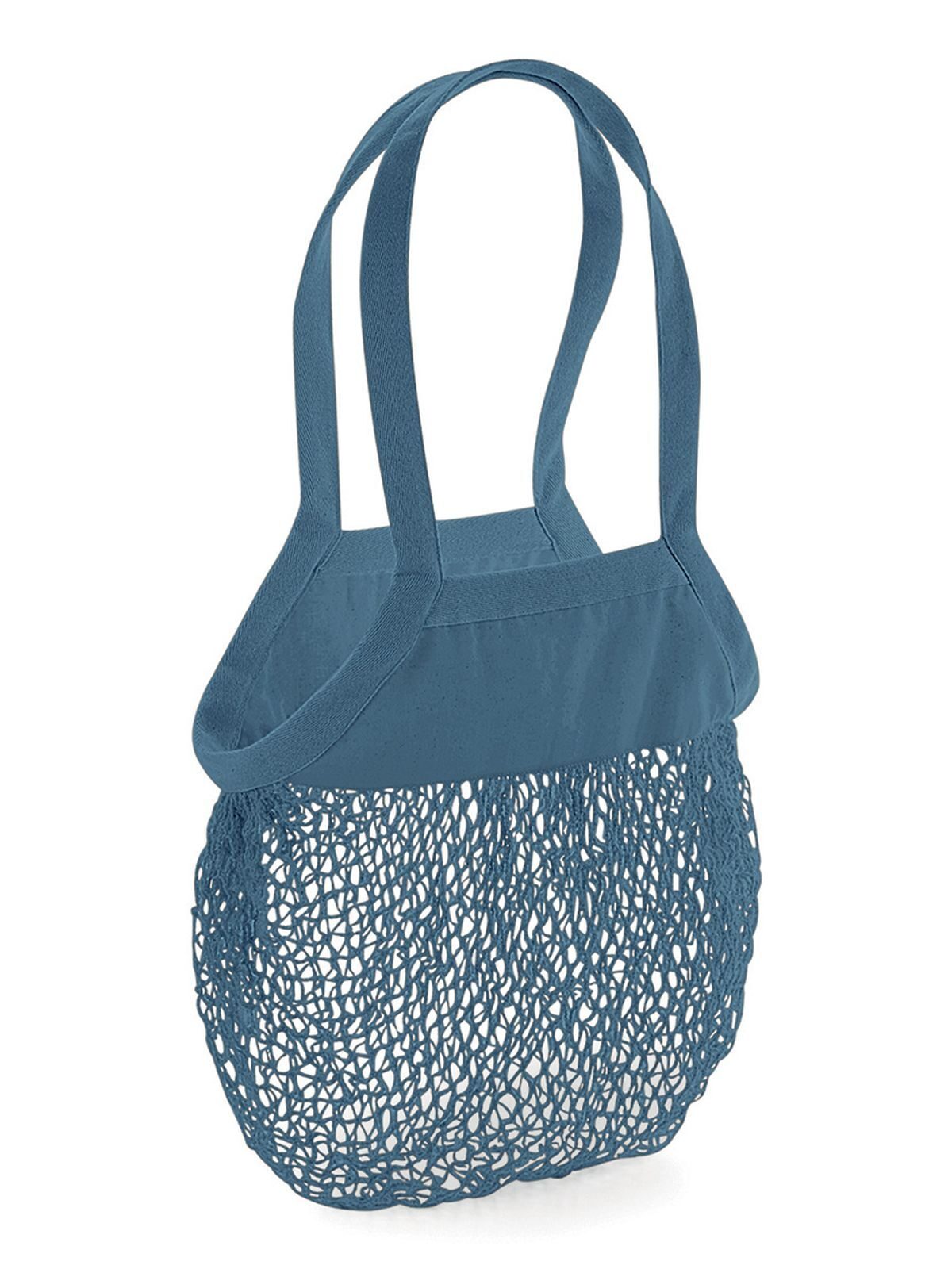 Sacola de compras de malha de algodão orgânico - AIR - Azul da Força Aérea