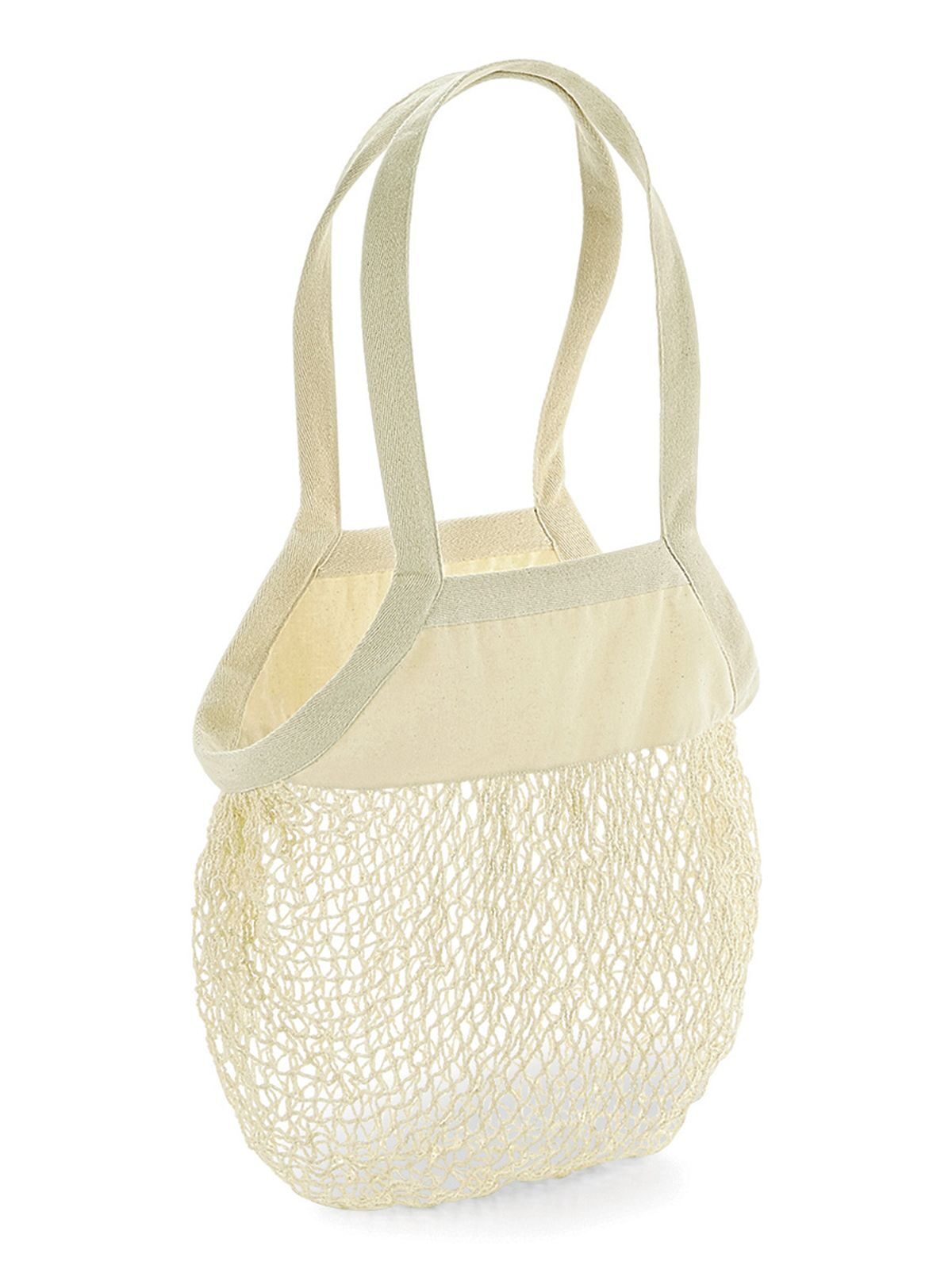 Sacola de compras de malha de algodão orgânico - NAT - Natural