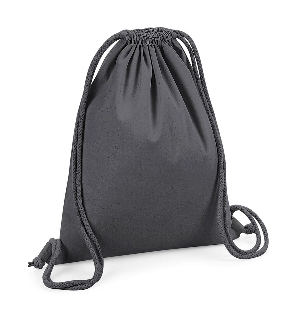Gymsac de algodão orgânico premium - GPH - Cinza grafite