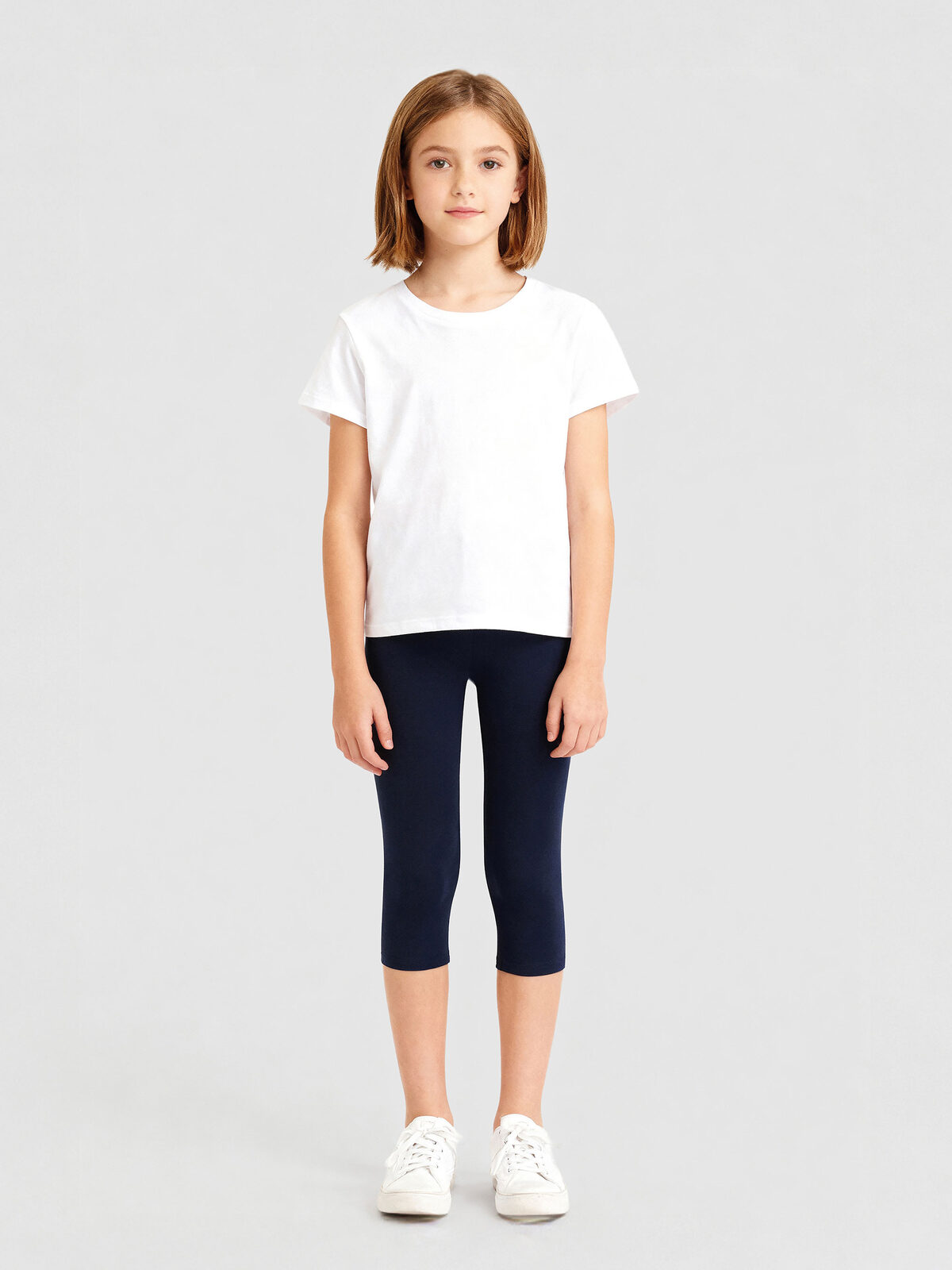 Calças legging 3/4 para meninas