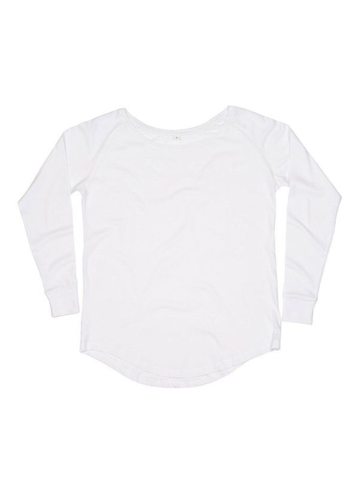 Camiseta feminina de manga comprida com modelagem solta - WH - Branco